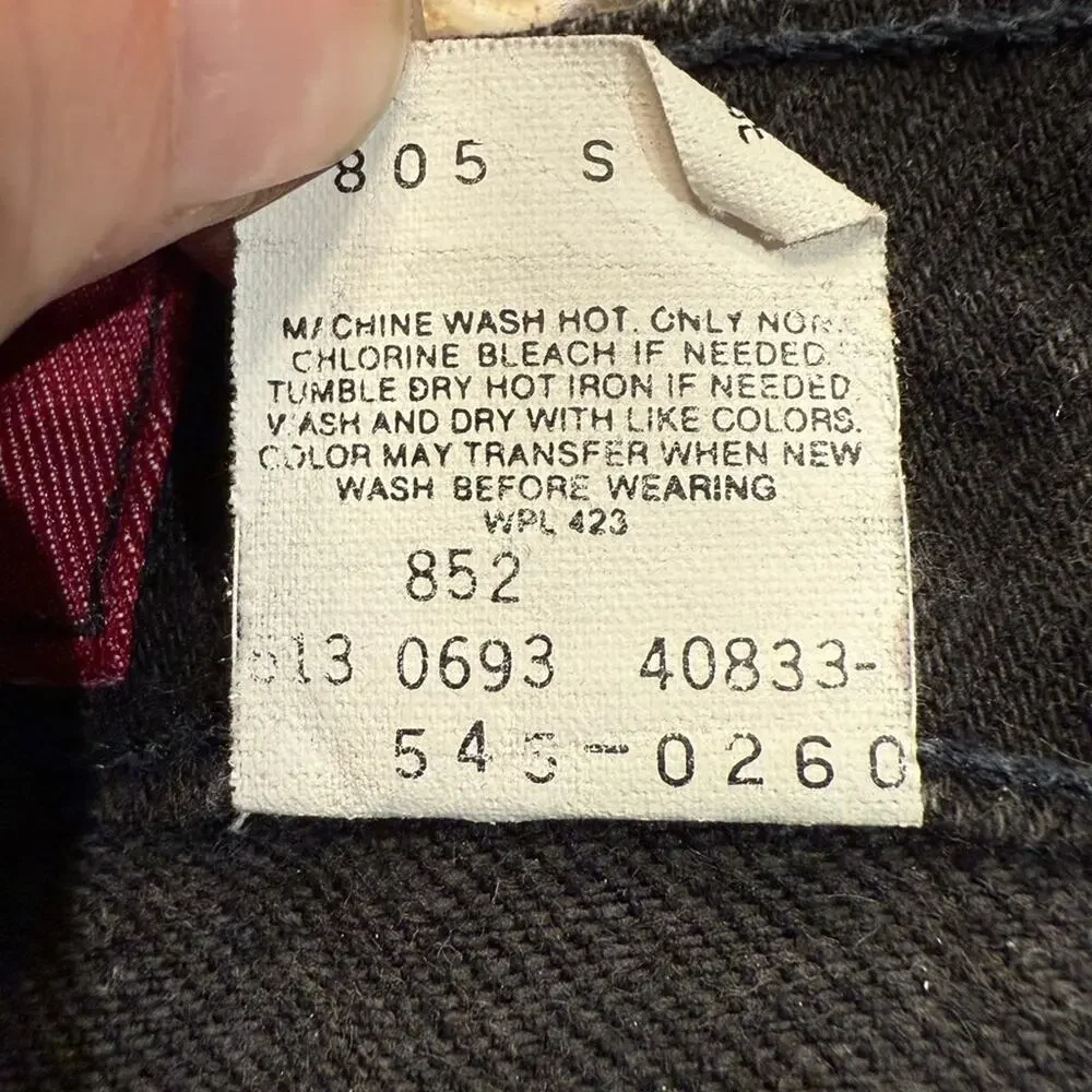 Vintage Levi's Size 36 x 32 Black Cotton Denim 545 Loose Fit Jeans from 1993